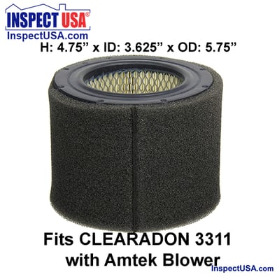 AiRaider Air Filter (28453) for Clearadon Amtek Blower