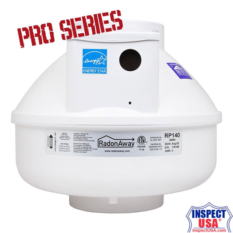 RadonAway Pro-Series 4" Radon Mitigation Fan (RP140) 5Year Warranty