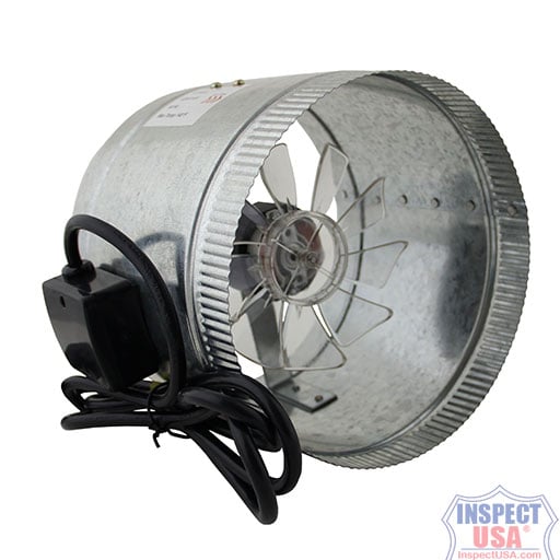 HomeAire 8" Inline Duct Boost Fan (28533) with Plug & Cord