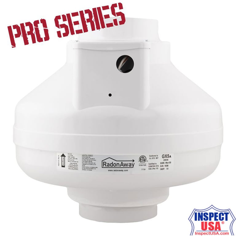RadonAway Pro-Series 4" Radon Fan (GX5a) Inline VOC Mitigation Fan