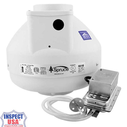Spruce Dryer Fan Booster Kit 121 CFM (SDB190T) w/Delay Timer