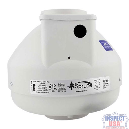 Spruce RB190 Ventilation Fan 4" (28578) with Bracket 110vAC