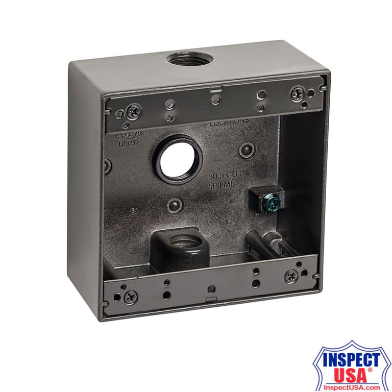 Sealproof Metal Outlet Box (2GB350) 1/2″ 3Hole 2Gang Box