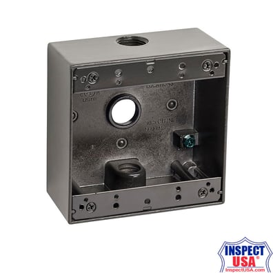 Sealproof Metal Outlet Box (2GB350) 1/2″ 3Hole 2Gang Box