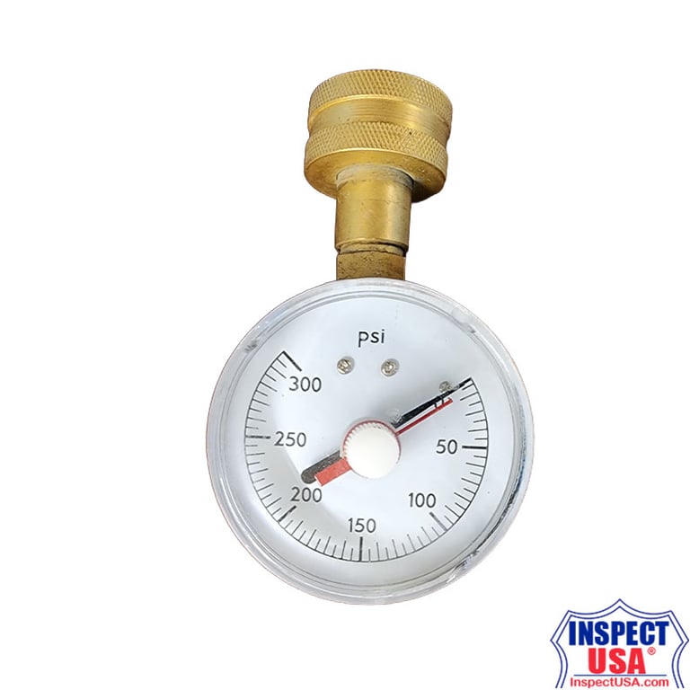 Pressure Gauge 300PSI (300PSI) Garden Hose Thread Adapter
