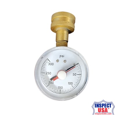 Pressure Gauge 300PSI (300PSI) Garden Hose Thread Adapter