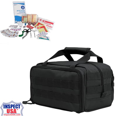 First-Aid & Trauma Kit 11"x8"x7" (3885B) Black Canvas Bag