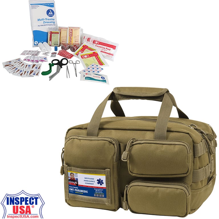 First-Aid & Trauma Kit 11"x8"x7" (3885C) Coyote Canvas Bag