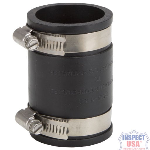 Flexible Coupling 1.5"x1.5" BLACK (428-8062) with SS Clamps