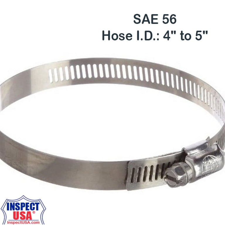 Stainless Steel Worm Gear Hose Clamp #56 (5256061) 3" to 4" Diameter