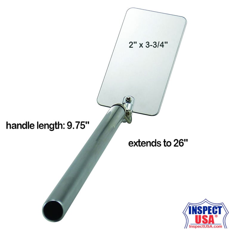 Metal Inspection Mirror 2" x 3.75" (5562) Extends to 26"
