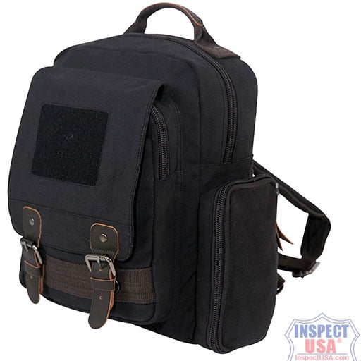 Rothco Canvas 15.5"x13.5"x5" Sling Backpack (59680) Black
