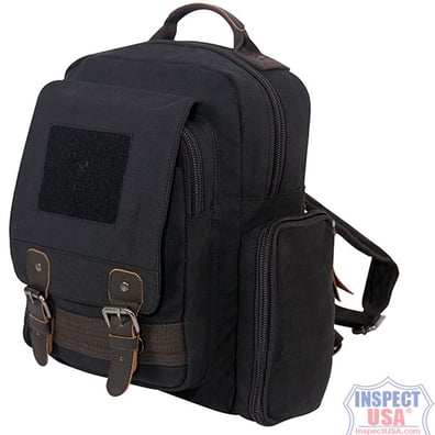 Rothco Canvas 15.5"x13.5"x5" Sling Backpack (59680) Black