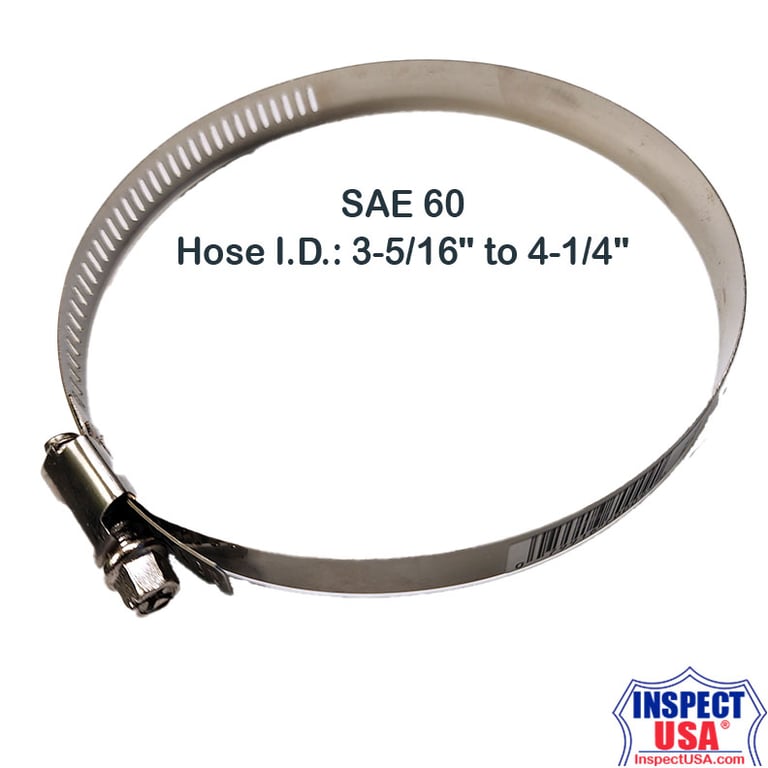 Steel Hose Clamp #60 (MC4) 3-5/16" to 4-1/4"