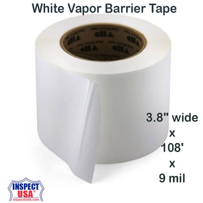 Vapor Barrier Tape 3.8" x 108' (68066) White 9mil