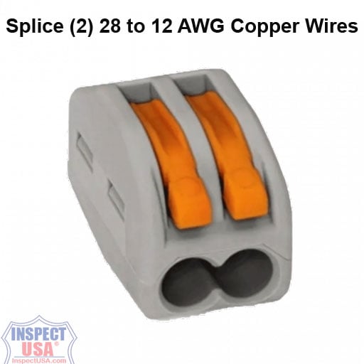 Wago Wire Splicer (70048) 2 Copper 28 to 12 AWG Wires 50 Pack