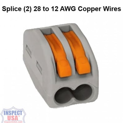 Wago Wire Splicer (70048) 2 Copper 28 to 12 AWG Wires 50 Pack