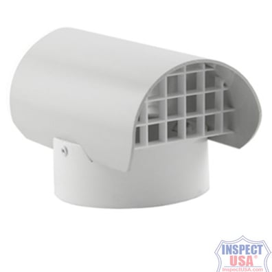 Roof & Wall Vent Cap 4" PVC White (76002) Fits SCH40 Pipe