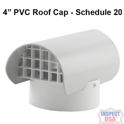 Roof or Wall Vent Cap 4 inch PVC Schedule 20 (RA76009) White Inspect USA