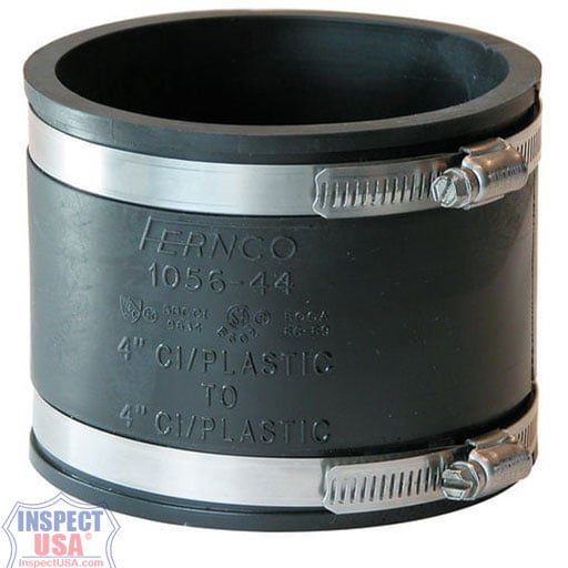 Flexible Coupling 4"x4" BLACK (79012) with SS Heavy Duty Clamps
