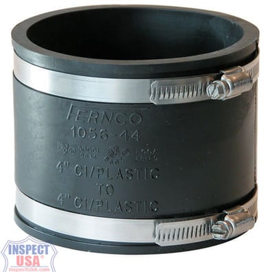 Flexible Coupling 4"x4" BLACK (79012) with SS Heavy Duty Clamps
