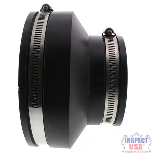 Flexible Coupling 6"x3" BLACK Fernco (79050) with SS Heavy Duty Clamps