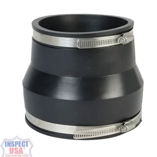 Flexible Coupling 8"x6" BLACK (79091) with SS Heavy Duty Clamps