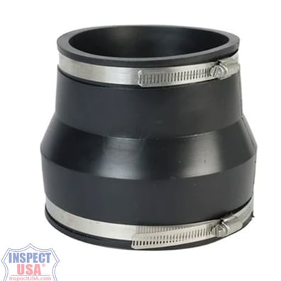 Flexible Coupling 8"x6" BLACK (79091) with SS Heavy Duty Clamps