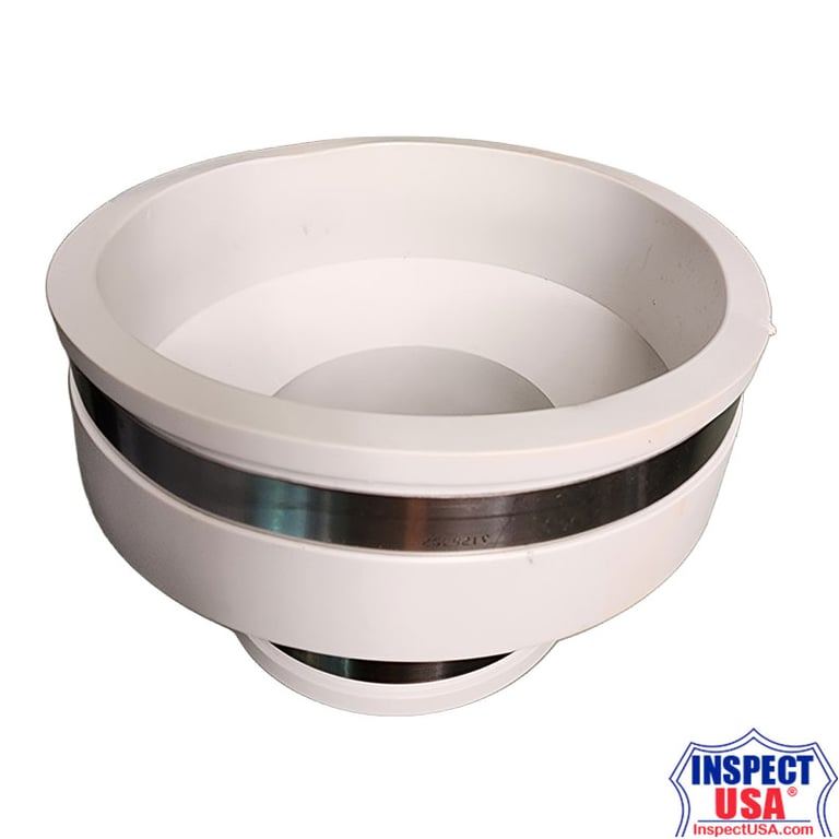 Flexible Coupling 6"x3" WHITE Fernco (79152) with SS Heavy Duty Clamps