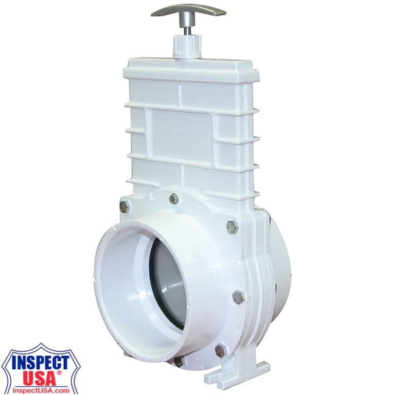 PVC 4" Gate Valve Stainless Steel Slide (79193) SLIP Female Connection