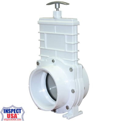 PVC 4" Gate Valve Stainless Steel Slide (79193) SLIP Female Connection