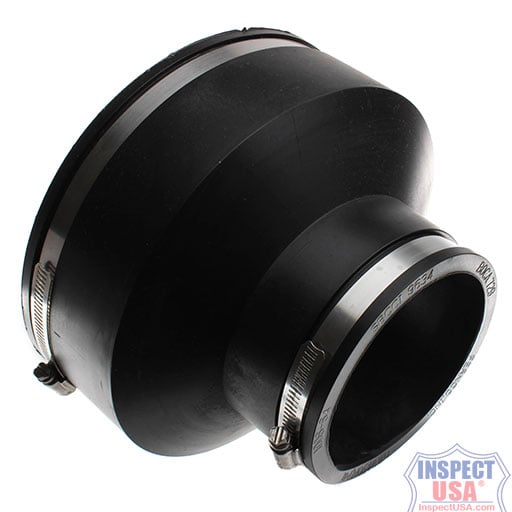 Flexible Coupling 8"x4" BLACK Fernco (79207) with SS Heavy Duty Clamps