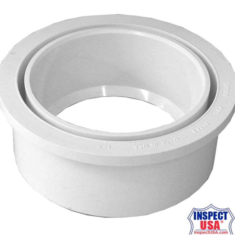 PVC 4" to 3" Reducer Bushing (79216) Schedule40 White