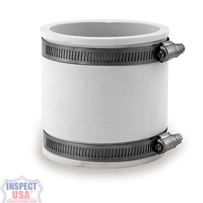 Flexible Coupling 3"x3" WHITE (79220) with SS Heavy Duty Clamps