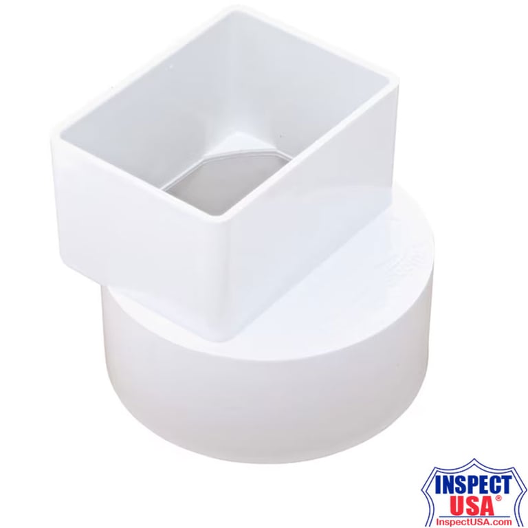 PVC Downspout Adapter (95004) Offset 2x3" to 4" Schedule 20 Pipe