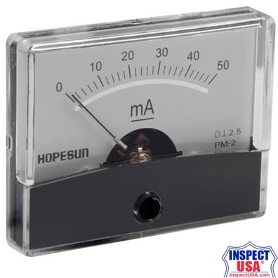 Panel Meter Analog Current Meter 50mA DC (AIM6050) 2.4" x 1.9"