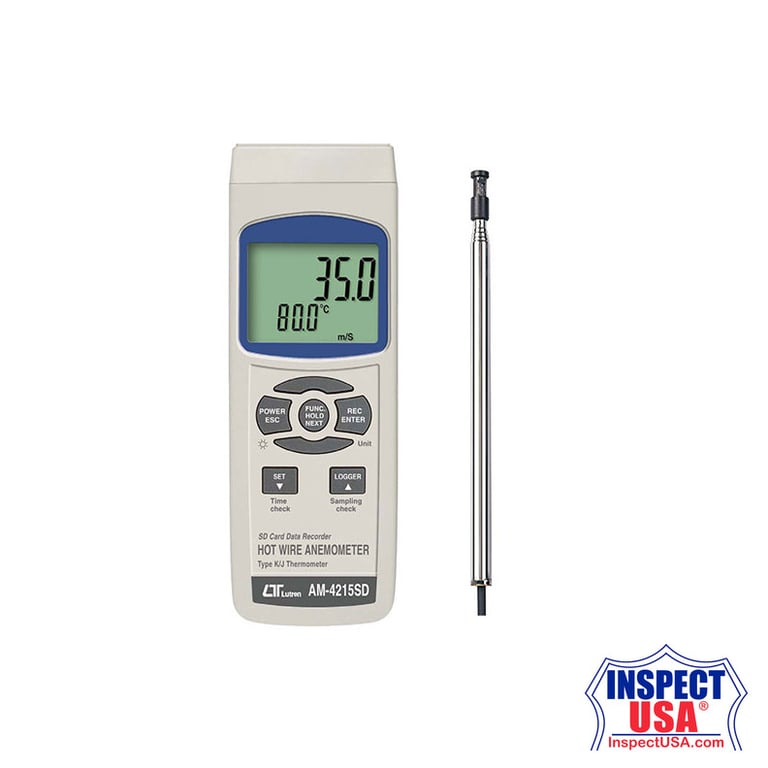 Lutron Active-Wire Thermo-Anemometer (AM-4215SD) 40 to 3940 FPM