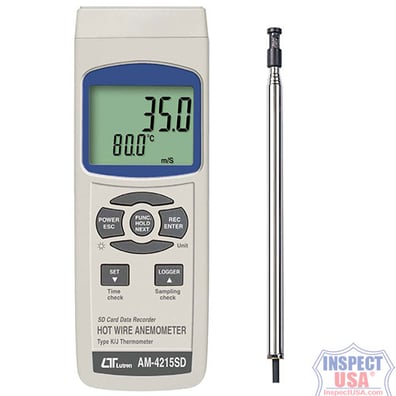 Lutron Active-Wire Thermo-Anemometer (AM-4215SD) 40 to 3940 FPM
