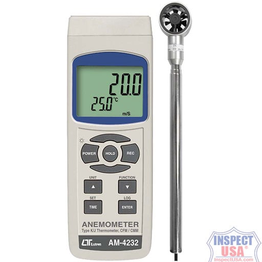 Lutron Mini Vane Anemometer (AM-4232) Telescoping Probe