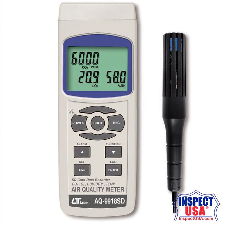 Lutron Air Quality Meter (AQ-9918SD) with CO2 and O2 Sensor