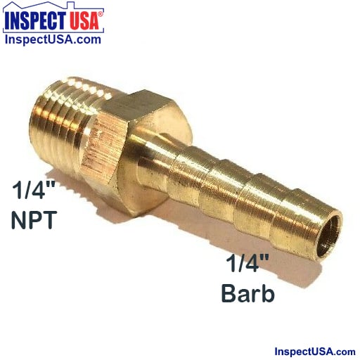 Valve Adapter Brass (BF1414) 1/4" Male NPT to 1/4" Hose Barb