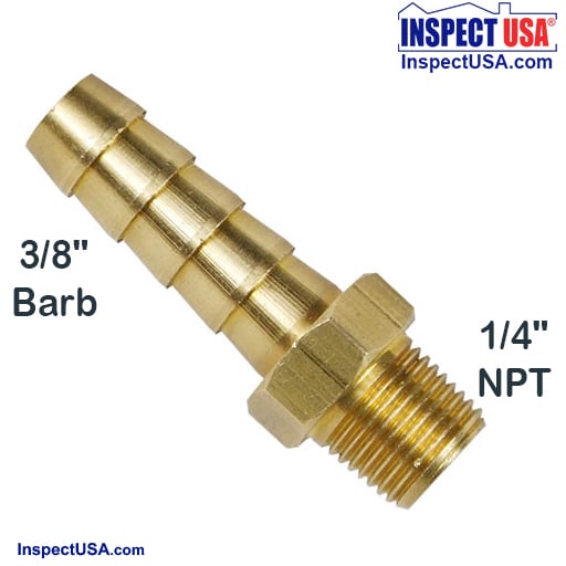 Valve Adapter Brass (BF1438) 1/4" Male NPT to 3/8" Hose Barb