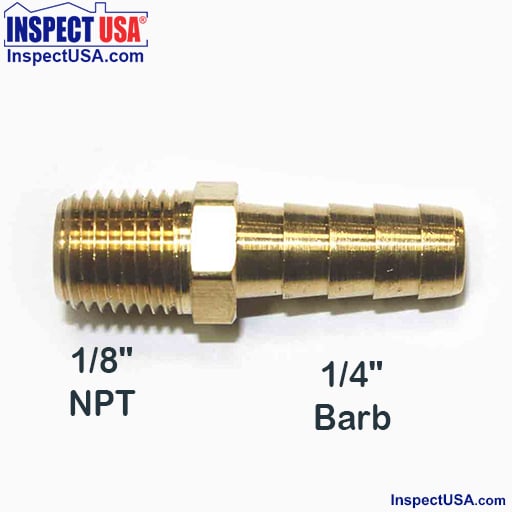 Valve Adapter Brass (BF1814) 1/8" Male NPT to 1/4" Hose Barb