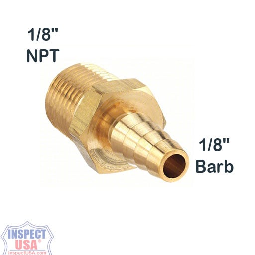 Valve Adapter Brass (BF1818) 1/8" Male NPT to 1/8" Hose Barb