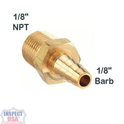 Valve Adapter Brass (BF1818) 1/8" Male NPT to 1/8" Hose Barb