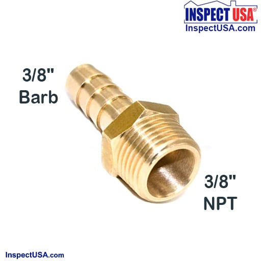 Valve Adapter Brass (BF3838) 3/8" Male NPT to 3/8" Hose Barb