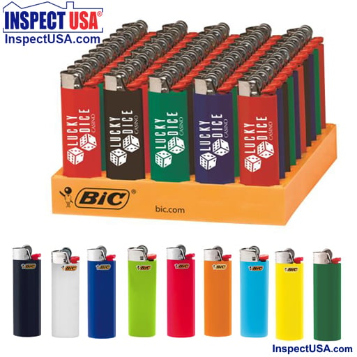 Custom Printed, 1 Side Bic Lighters (BIC-22) 300 Assorted Colors
