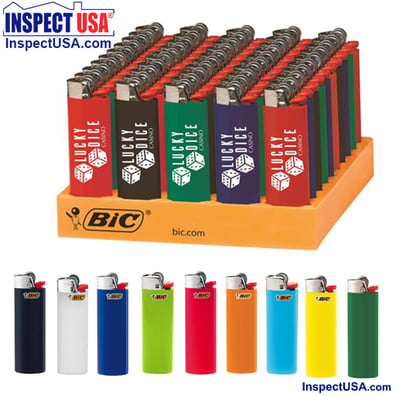 Custom Printed, 1 Side Bic Lighters (BIC-22) 300 Assorted Colors