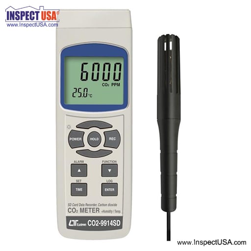 Lutron Air Quality Meter (CO2-9914SD) Measures CO2, Temp & RH