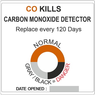 Safety Carbon Monoxide Badge 2"x2" (cPG5) Custom Printed